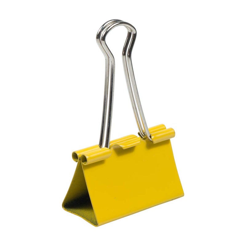 JAM PAPER Colorful Binder Clips - Large - 1 1/2 Inch (41 mm) - Yellow Binderclips - 12/Pack - Image 5